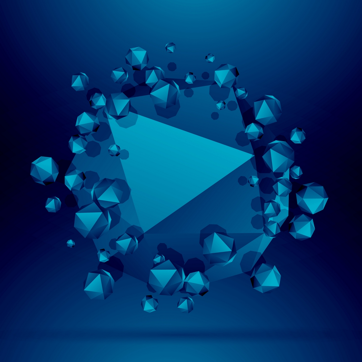 blue polyherons background